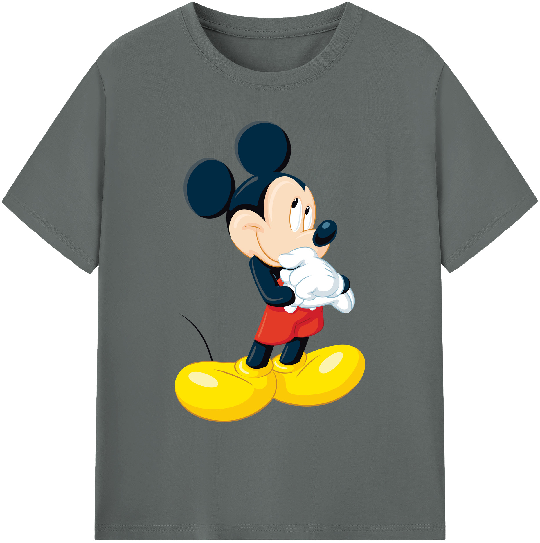 ミッキーマウス Mickey Mouse 綿100％ メンズ半袖Tシャツ｜肌触りやわらか＆通気性